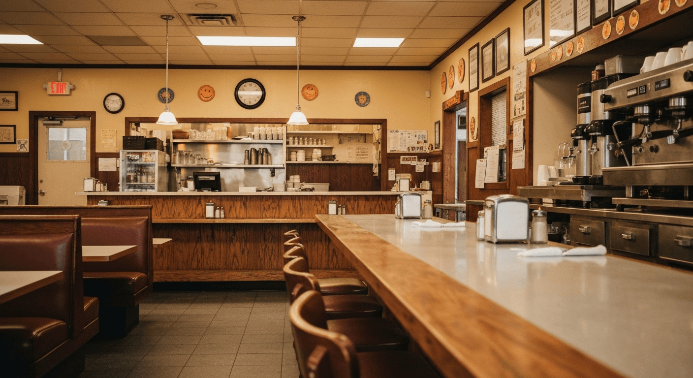 Truett Cathy's early Georgia restaurant: A testament to faith driven business principles and Chick-fil-A founder testimony. Eatonton, GA.