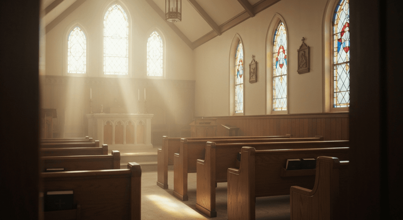 Mississippi church scene depicting Zig Ziglar's Christian conversion at 45. His zig ziglar christian testimony led to business success.