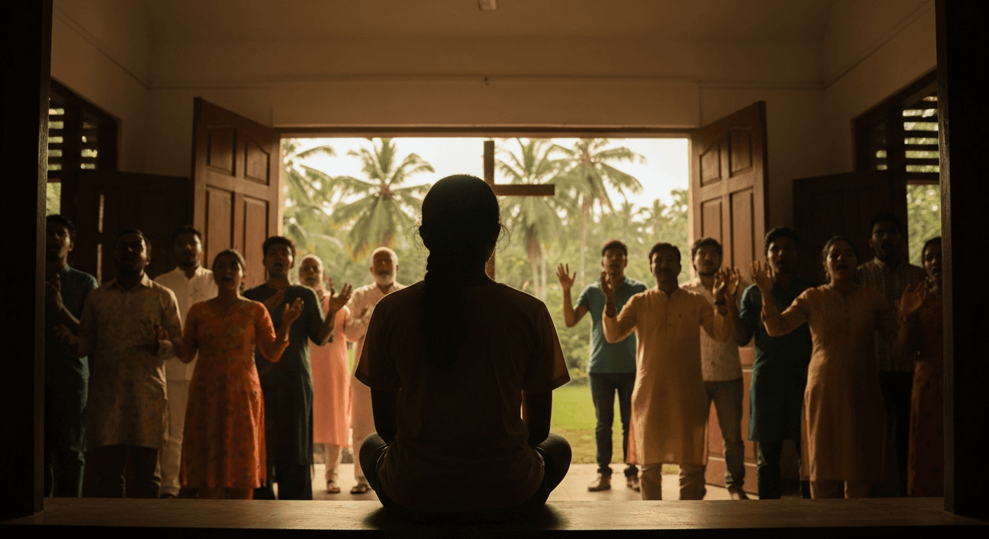 Kerala, India: Young woman finds peace after her hindu to christian testimony. Faith despite persecution shines in 2025.