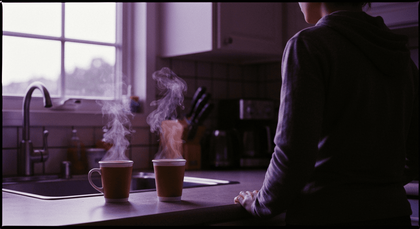 Husband and wife, modern UK home, faces blurred, symbolizing restored marriage. God saved our marriage. Divorce cancelled testimony. Holy Spirit heals marriage.