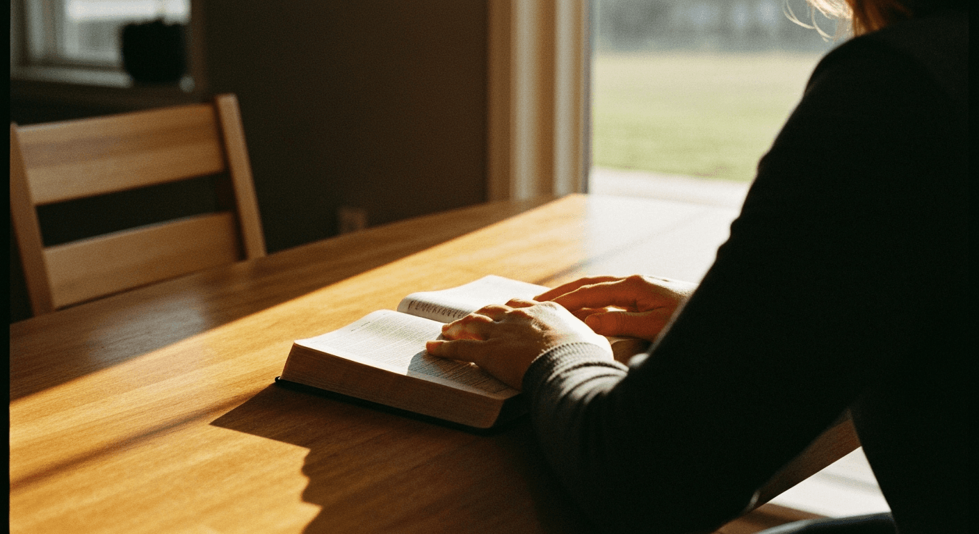 Guatemalan woman's Christian testimony after 2025 earthquake in Chimaltenango. Ana stands amidst rubble, a modern disaster faith story showing hope.