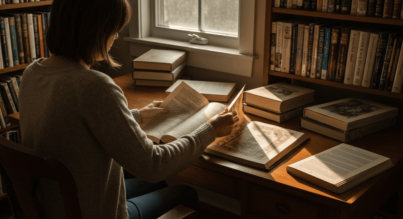 Professor Holly Ordway shares her atheist to christian testimony story influenced by CS Lewis and Tolkien in modern Houston setting