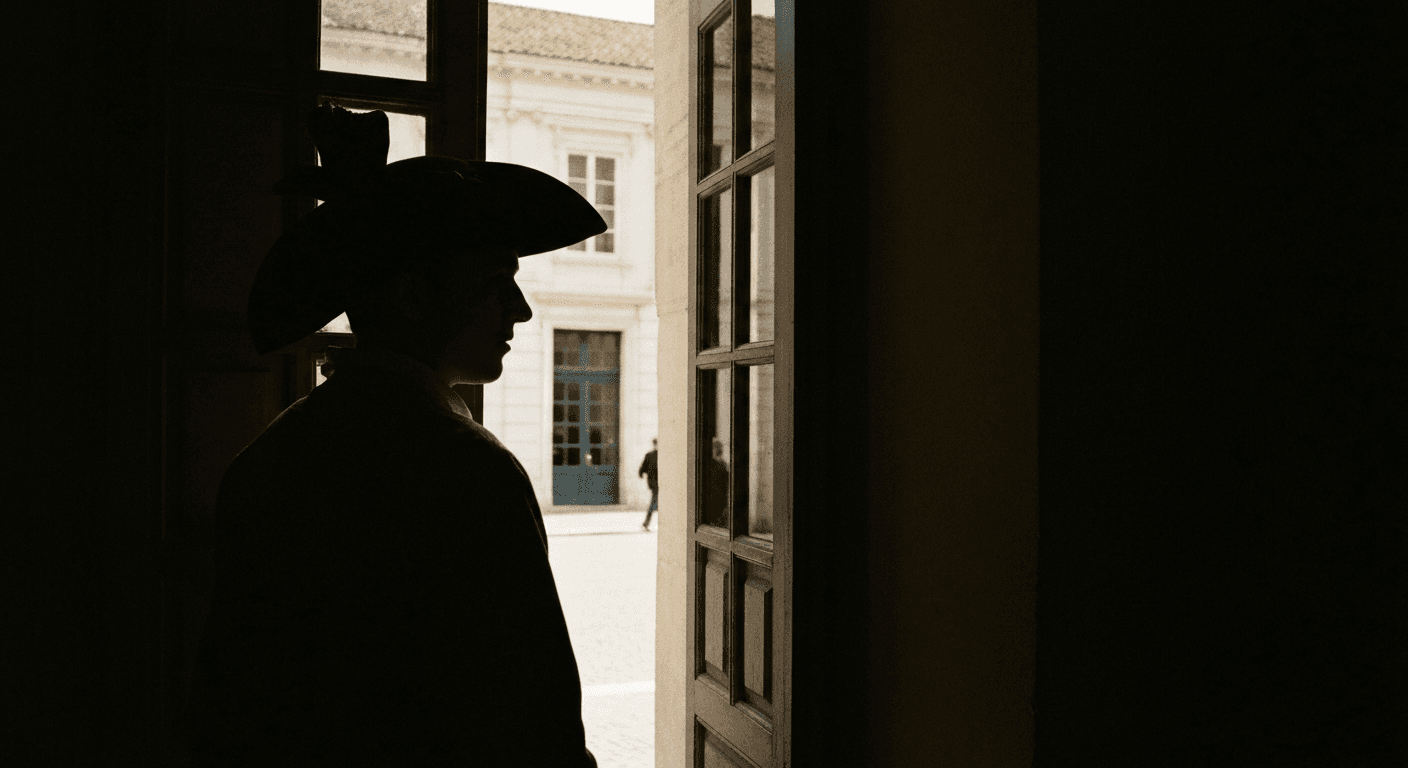 18th-century scene depicts George Whitefield's born again experience England. His great awakening revival testimony began in Gloucester.