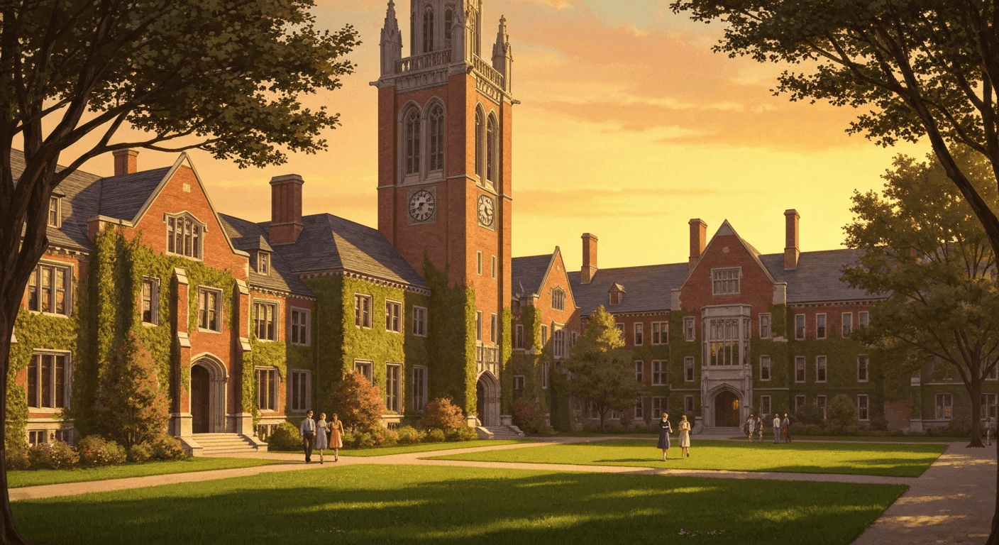 1950s university scene reflects campus ministry founder testimony beginnings. Bill Bright transformation story unfolds in Los Angeles.