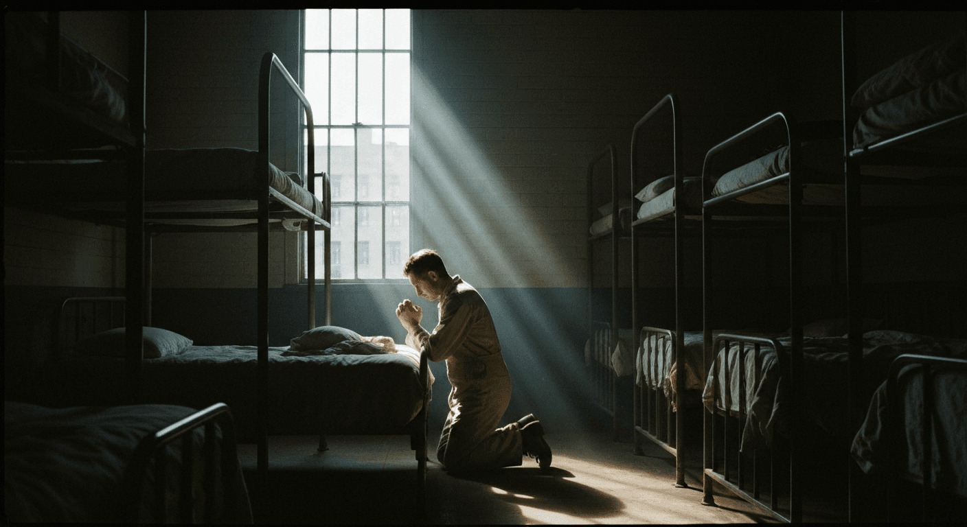 Christian priest in soviet gulag leading prayer, a powerful christian testimony Soviet Gulag miracle survival amid communist persecution faith.