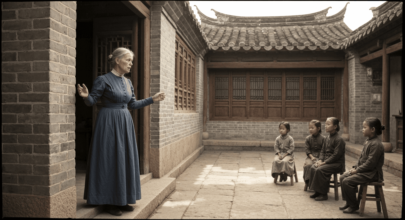 Historical portrait showing Lottie Moon missionary testimony transformation from skeptic to believer in 1800s China missionary setting