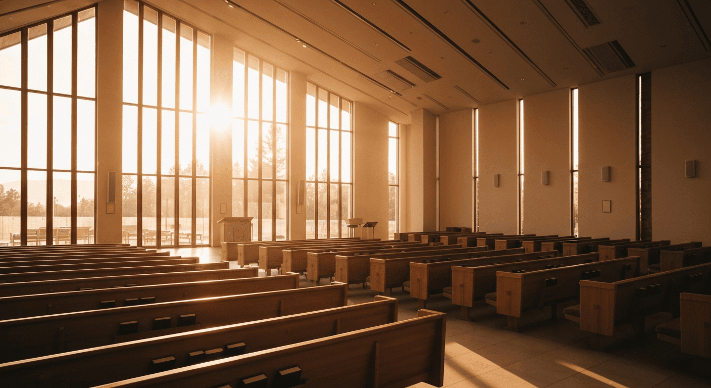 Empty pews await; testimony of transformation Bethel Church, Redding. Father's love transformation story begins.