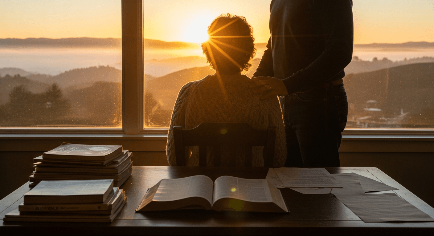 Francine Rivers' christian author testimony transformation unfolds in her Northern California home. God healed marriage testimony through faith.