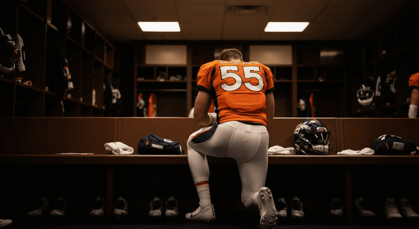 NFL quarterback Tim Tebow kneeling in prayer on football field demonstrating christian athlete testimony and faith story witness