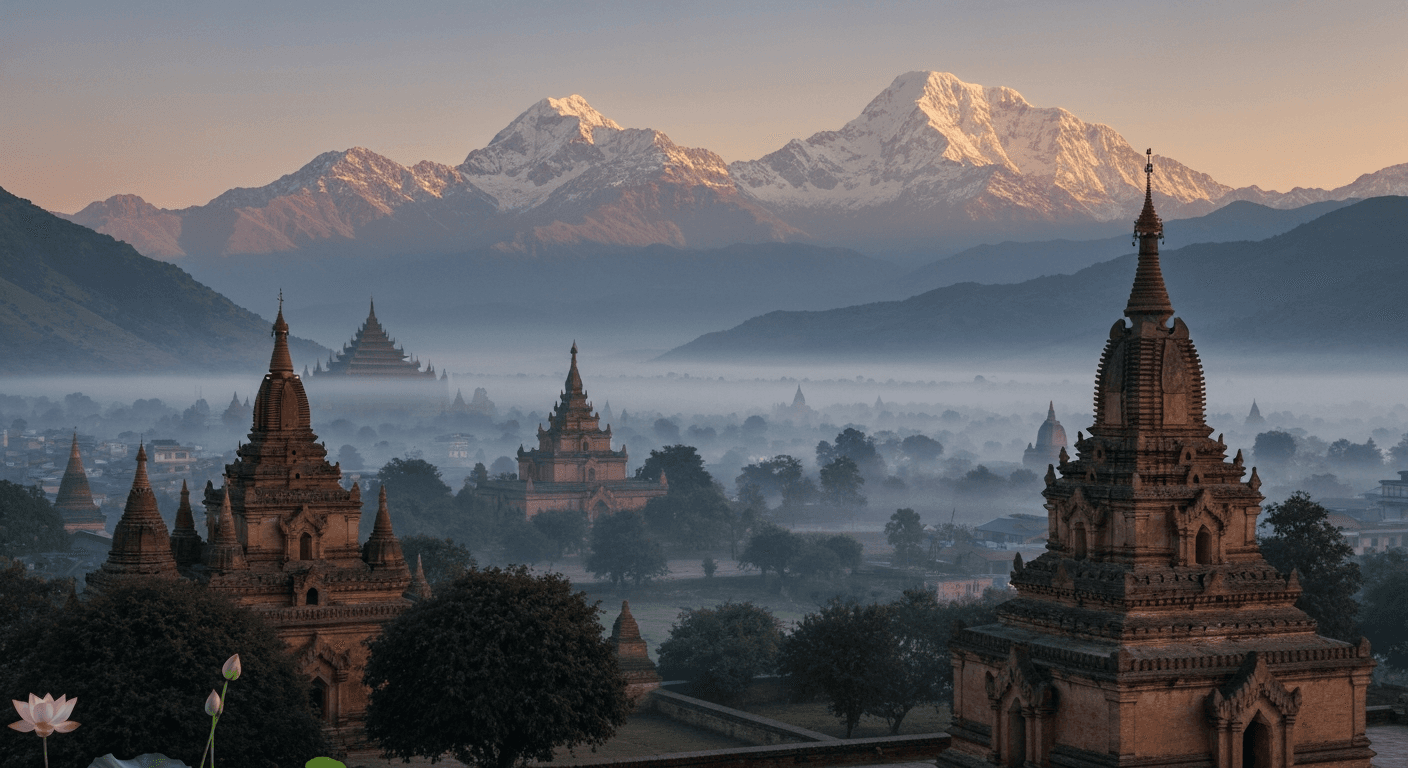 Kathmandu Valley sunrise. Faith testimony, Nepal earthquake. God's protection during earthquake shown.