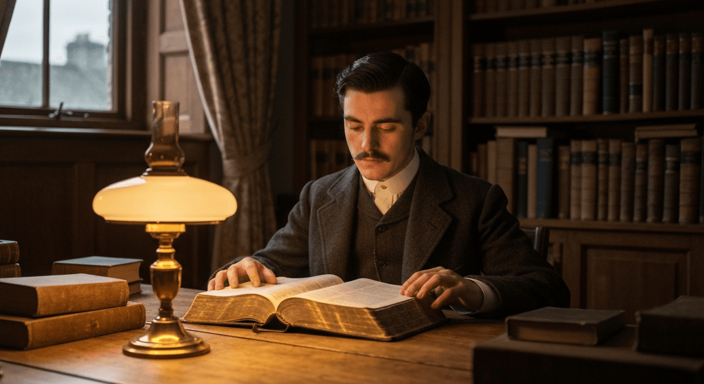 Victorian era portrait of Oswald Chambers testimony transformation from spiritual dryness to Holy Spirit baptism in Scotland