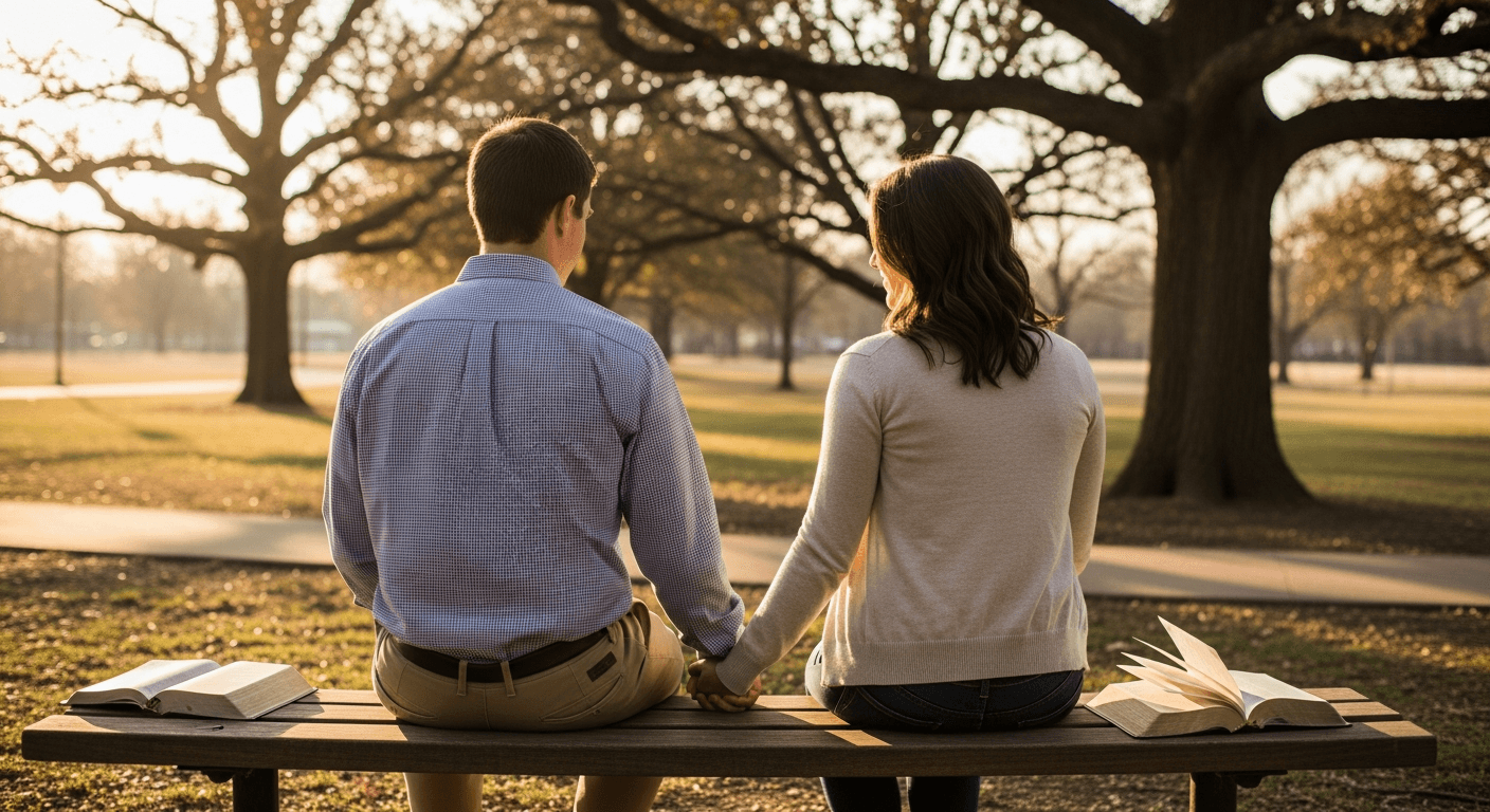 Springfield couple embracing; marriage restoration after affair testimony. Christian marriage healing from infidelity through faith.