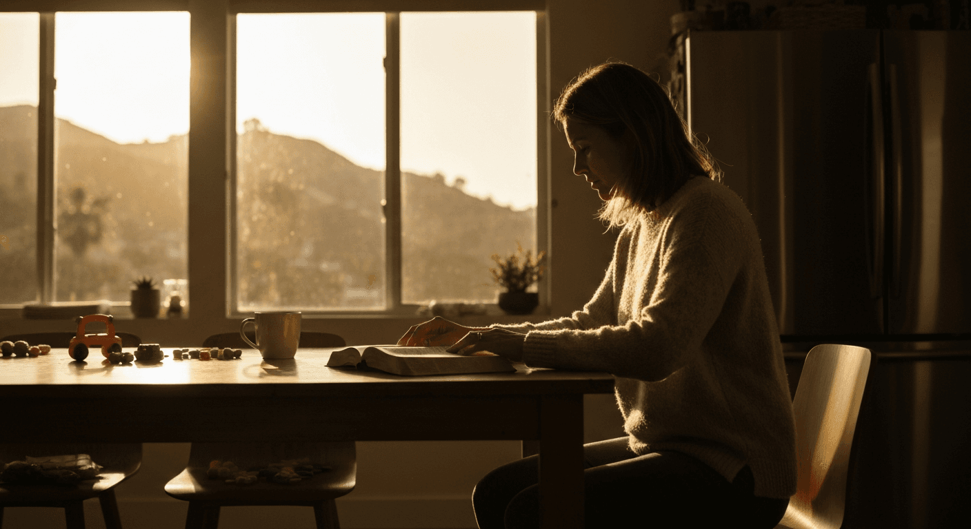 Candace Cameron Bure celebrity faith testimony image showing Full House actress sharing christian conversion story in modern Los Angeles setting