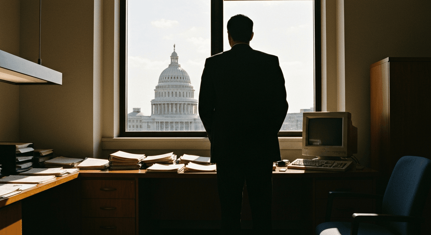 Lawyer Gary Haugen at International Justice Mission office discussing modern slavery rescue operations with team members in Washington DC