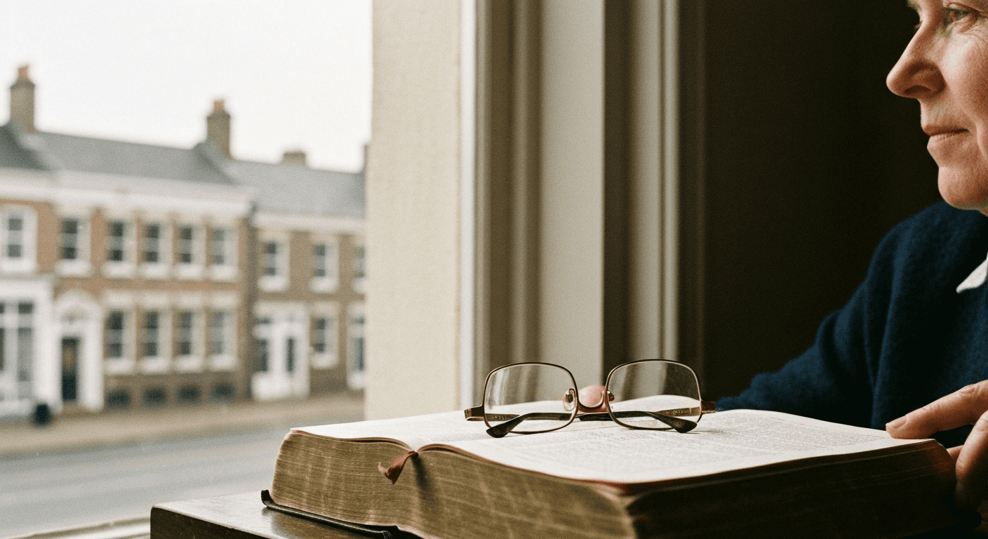 1922 Kensington scene: G.K. Chesterton's philosophical journey to faith culminated in intellectual conversion to Christianity.