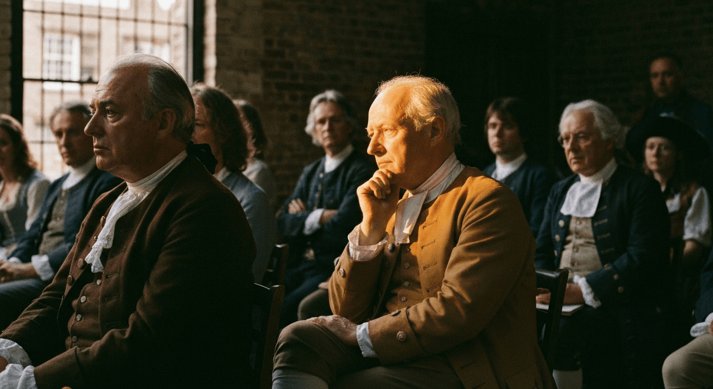 John Wesley Aldersgate testimony: May 24, 1738. A London street scene evokes his heart strangely warmed experience.