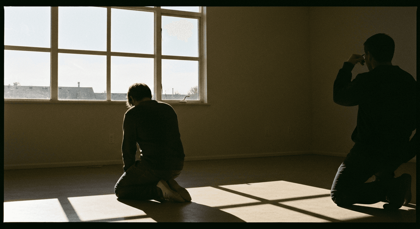 Chinese factory worker in Shenzhen listens to a sermon on a phone, 2024. Underground church China brought smuggled gospel testimony, hope, and healing. Holy Spirit China.
