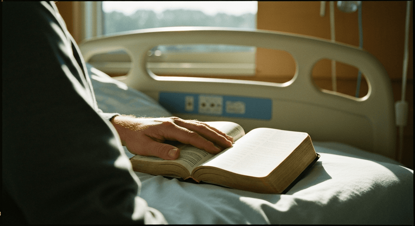 Dr. David Jeremiah lymphoma testimony. Pastor standing in modern San Diego church, healed of lymphoma through prayer at Shadow Mountain Church.