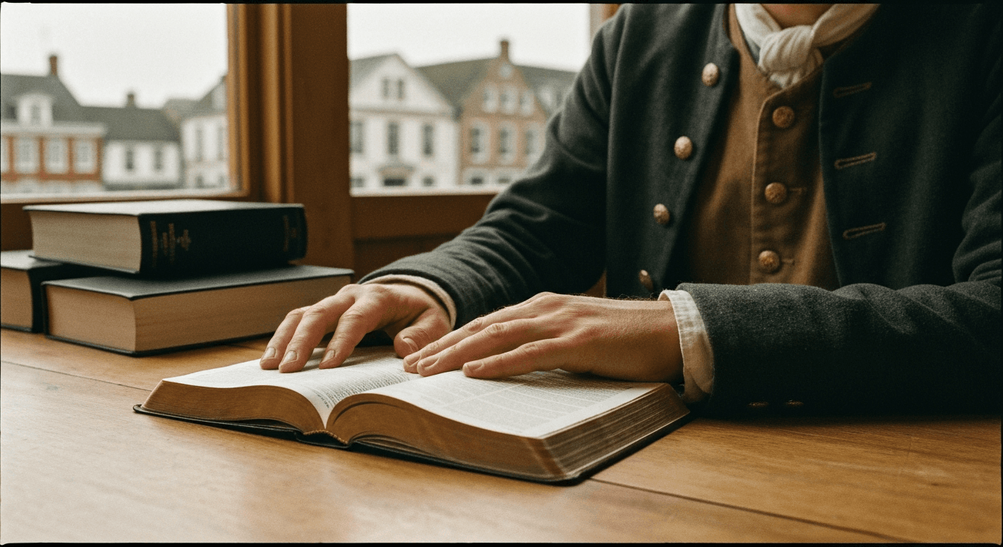 18th C London scene: John Wesley testimony salvation at Aldersgate Street. Hear his heart strangely warmed testimony in this Methodist founder conv...