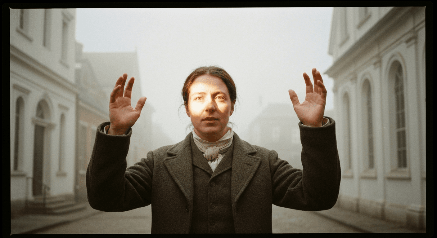 Historical portrait shows Fanny Crosby's faith story: a blind hymn writer testimony in Brewster, NY, showing God using disability for glory.