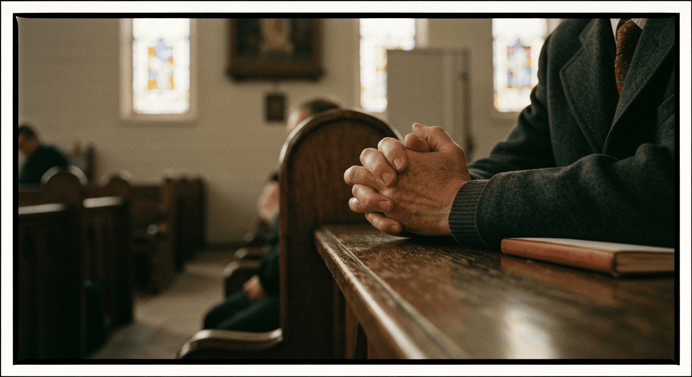 Vilnius: Lithuanian Catholic faithful pray in an underground church soviet era. Testimony to faith during religious oppression.