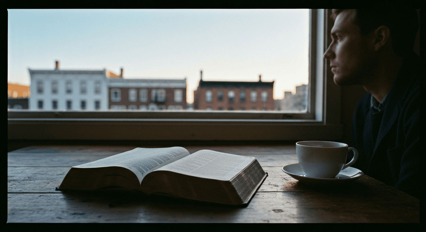 Milan scene depicts Augustine's conversion testimony. God spoke through scripture in this dramatic Christian conversion story.