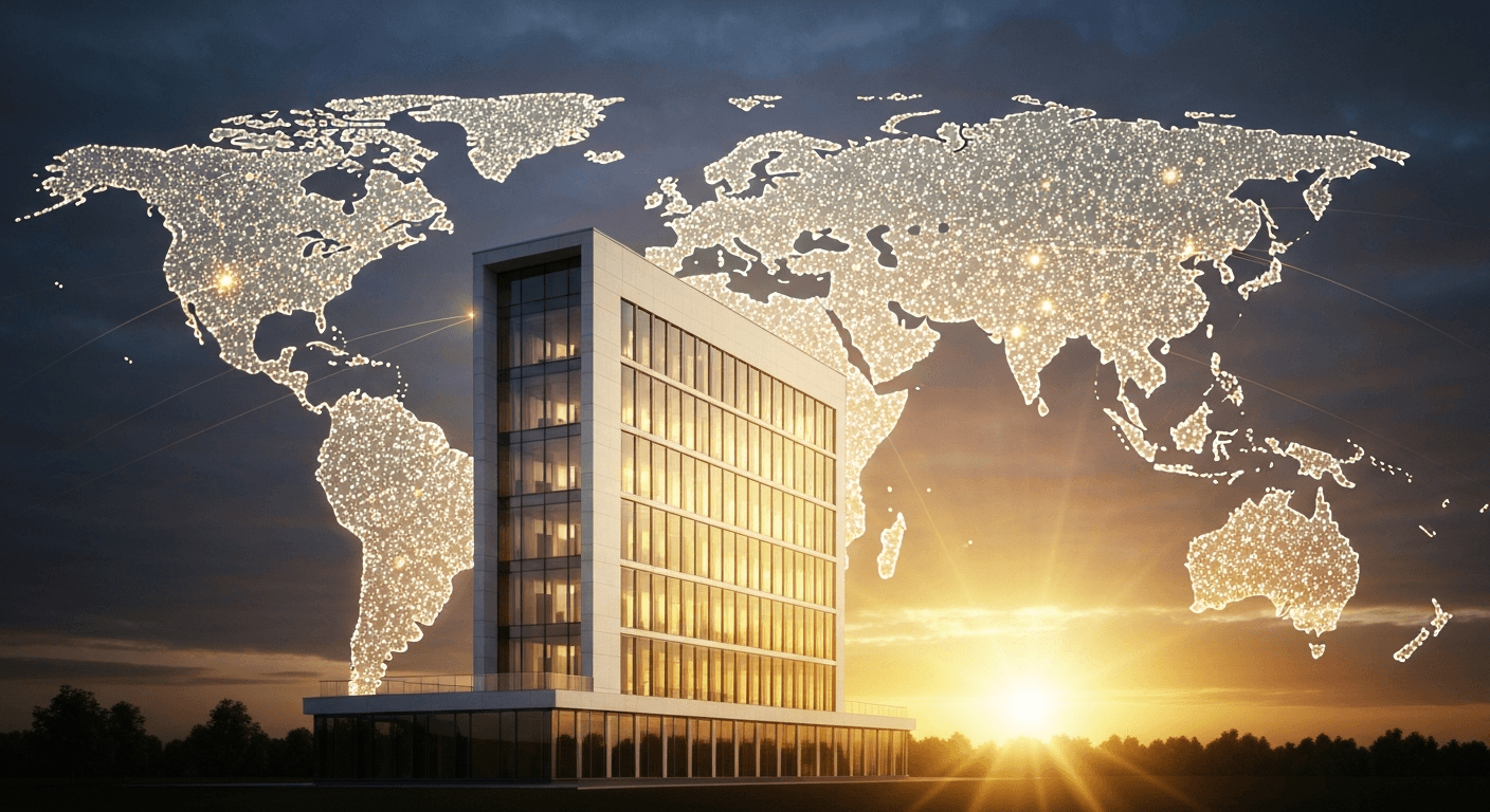 Global outreach: Leaders pray during J. Gunnar Olson's christian business ministry testimony. God expanding global ministry into 75 nations.