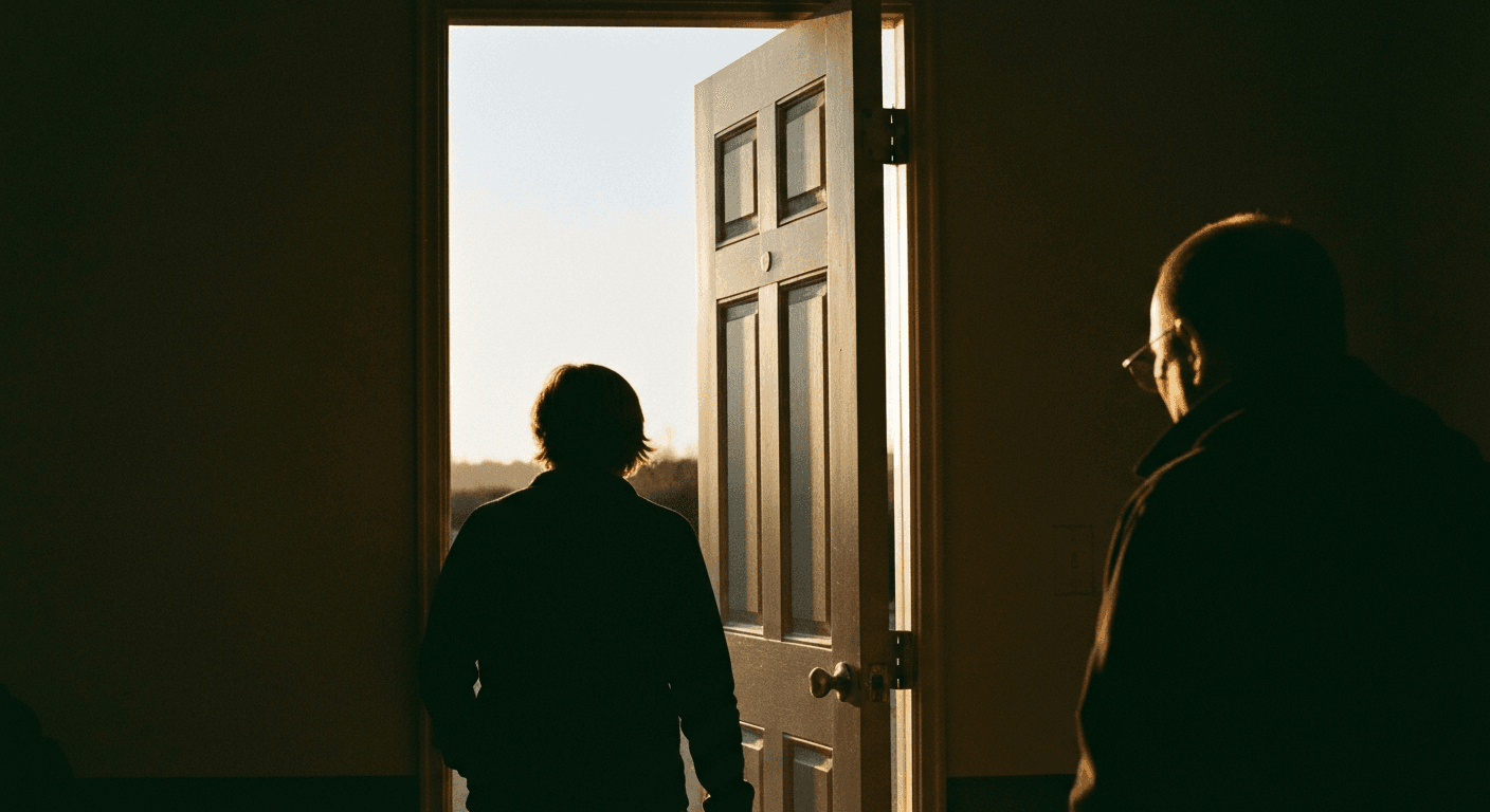 Person watching online church service on laptop during covid lockdown in Dallas, a powerful suicide prevention testimony. Virtual church community ...