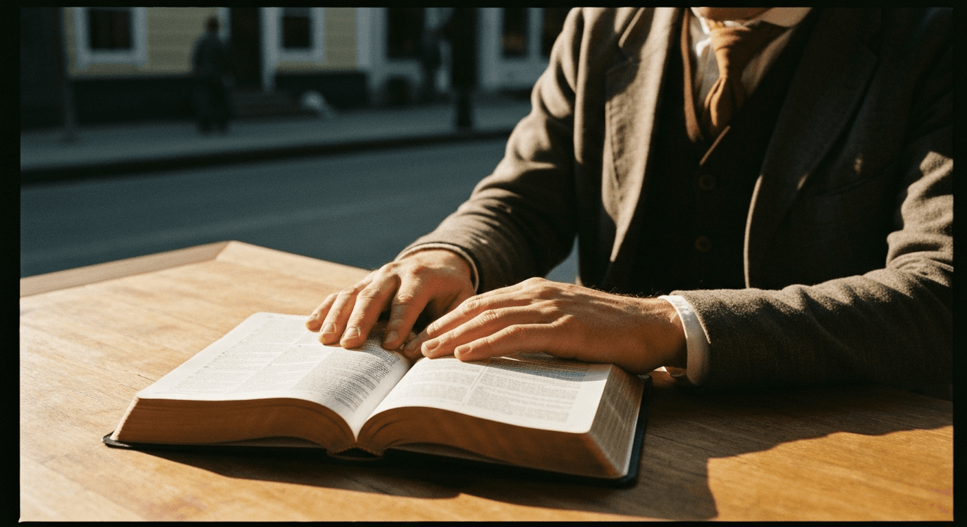 2nd century Rome: Dramatic philosopher conversion to christianity scene. Justin Martyr testimony conversion unfolds as he finds Christ.