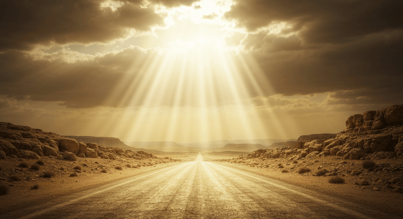 Documentary scene: Damascus Road encounter with Jesus. Saul's instant conversion testimony, persecutor turned apostle.