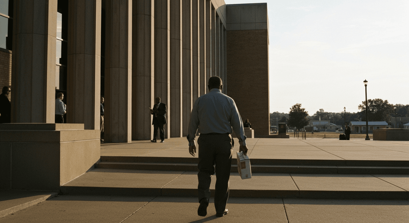 Darryl Burton wrongful conviction survivor and exoneration advocate speaking at modern prison ministry event in Missouri courtroom setting