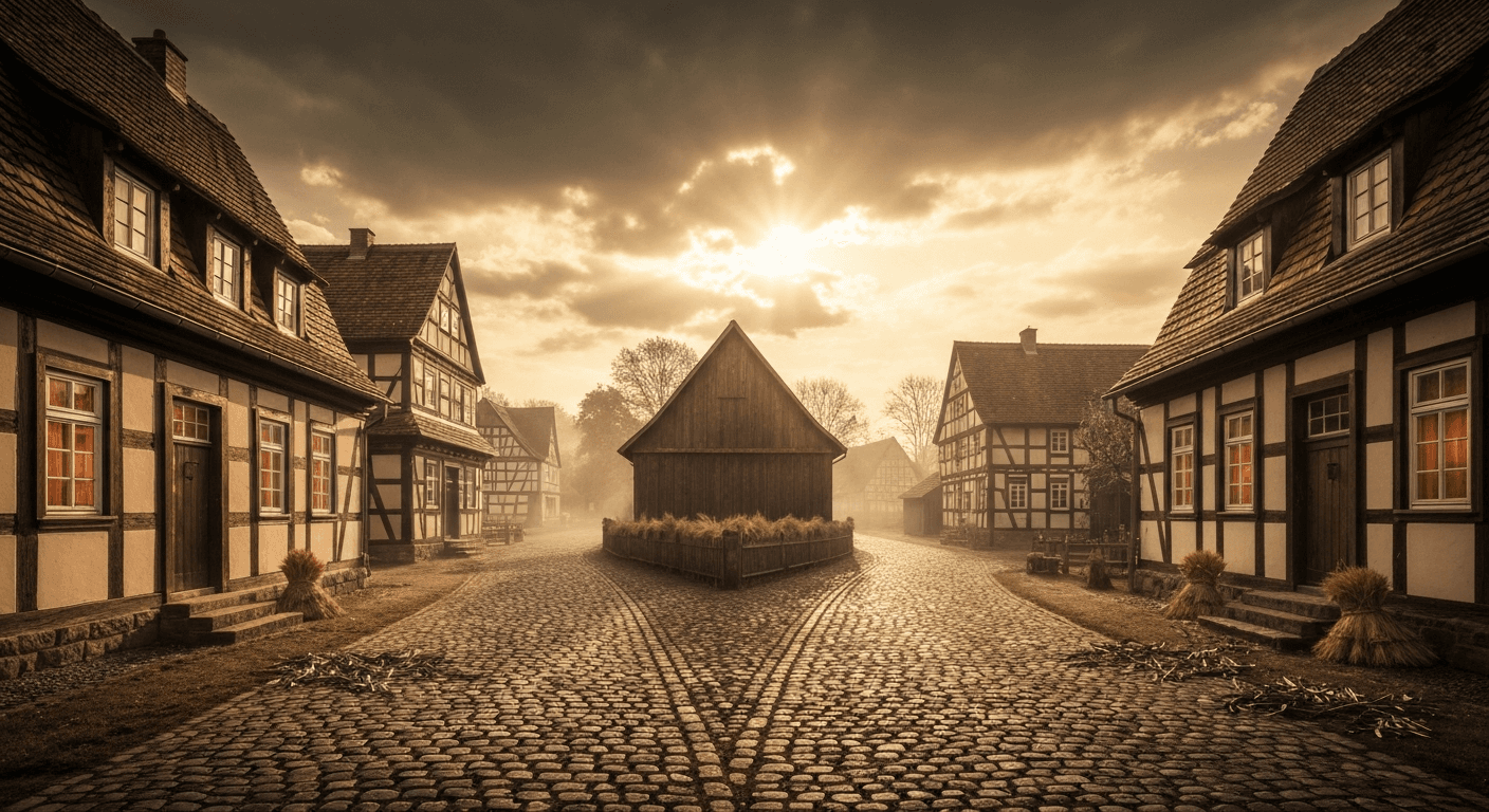 Herrnhut Germany: Timber-framed houses mark the site of the Moravian Pentecost 1727, birthing a 100 year prayer meeting testimony.