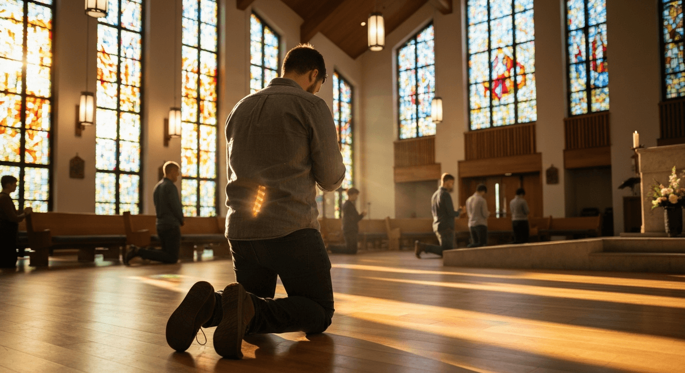 Leicester church: Ankylosing spondylitis healed! Man receives prayer, spine disease healing begins. UK healing testimony.