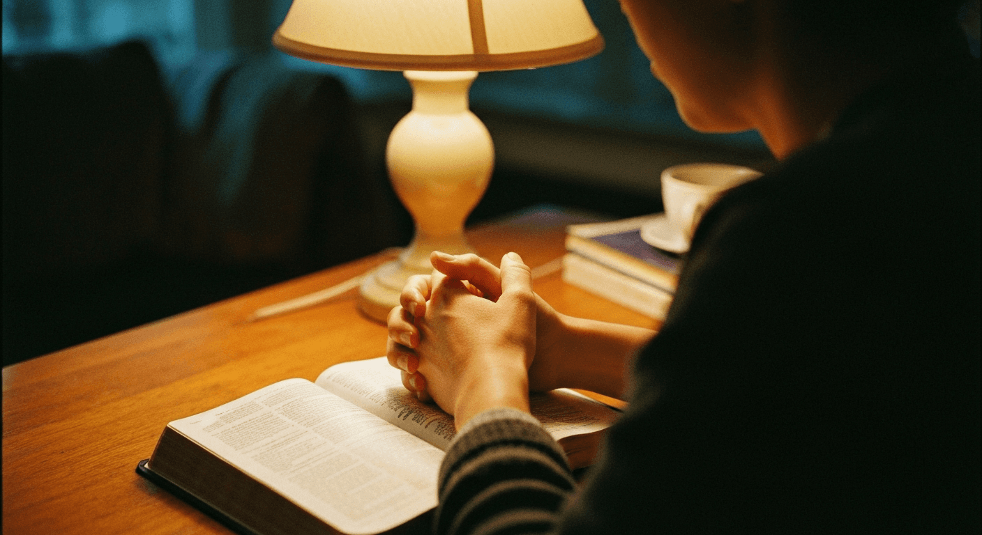 Christopher Yuan's testimony of redemption from drugs, a Chicago christian testimony scene. A mother praying for prodigal son shown.