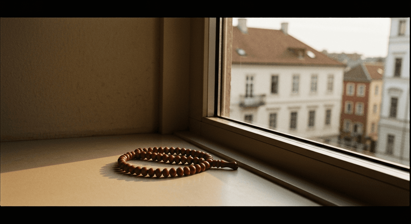 Roman North Africa scene: Christian mother praying fasting, a persistent prayer testimony transformation. Augustine conversion through prayer.