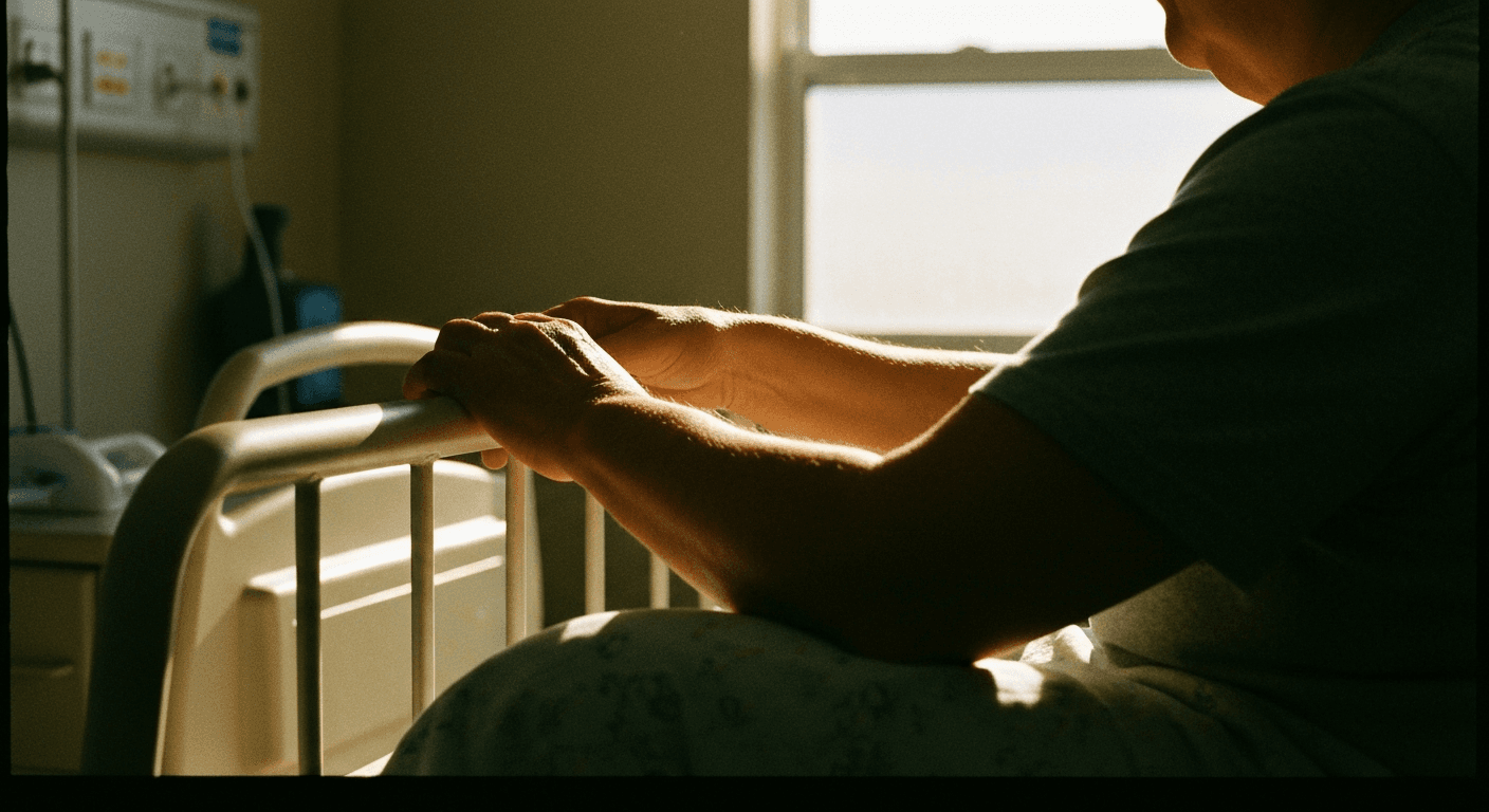 Smiling woman, Jan de Chambrier cancer testimony, stands confidently. Modern era photo represents UK healing ministry. Body healed through faith.