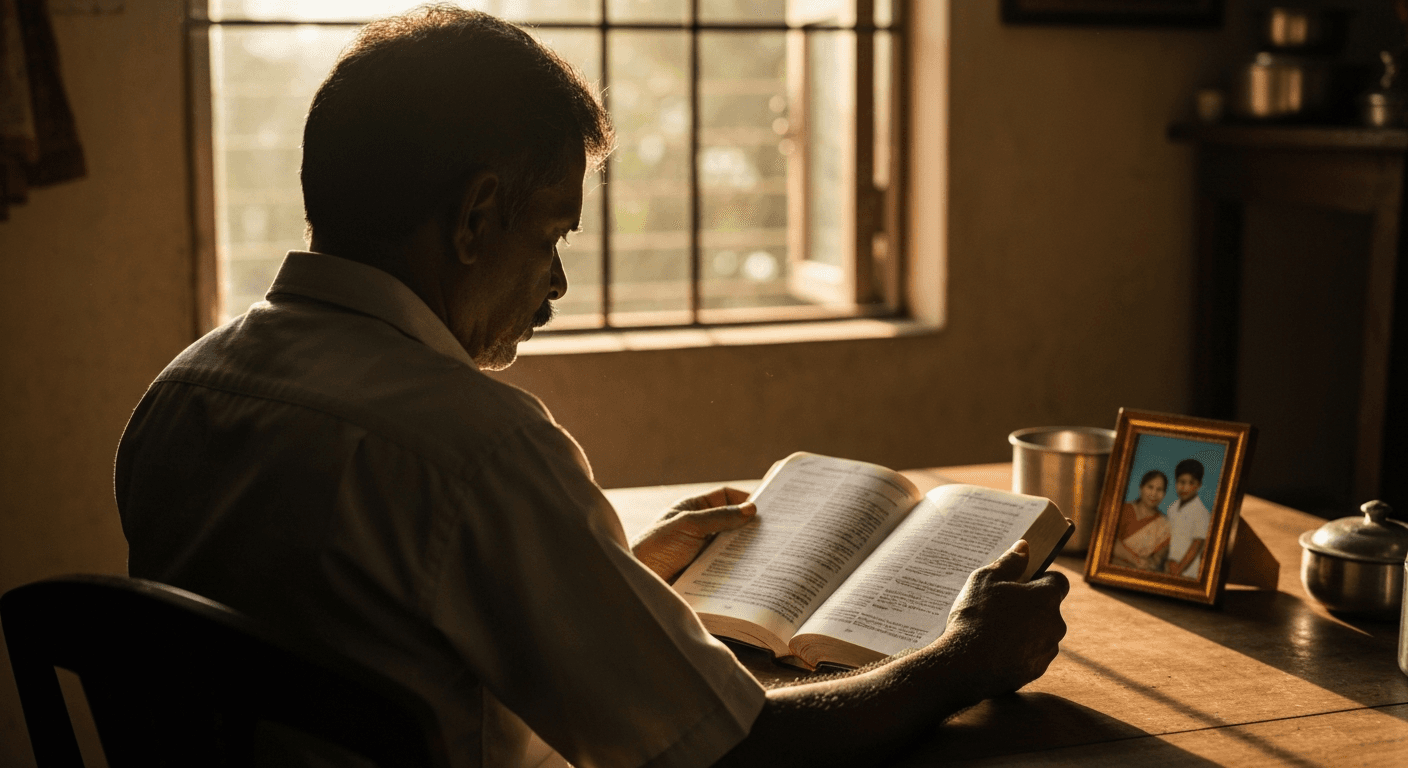 Chennai father's family crisis leads to faith: God answers prayer sick child in hospital. Hindu converts to Christianity testimony.