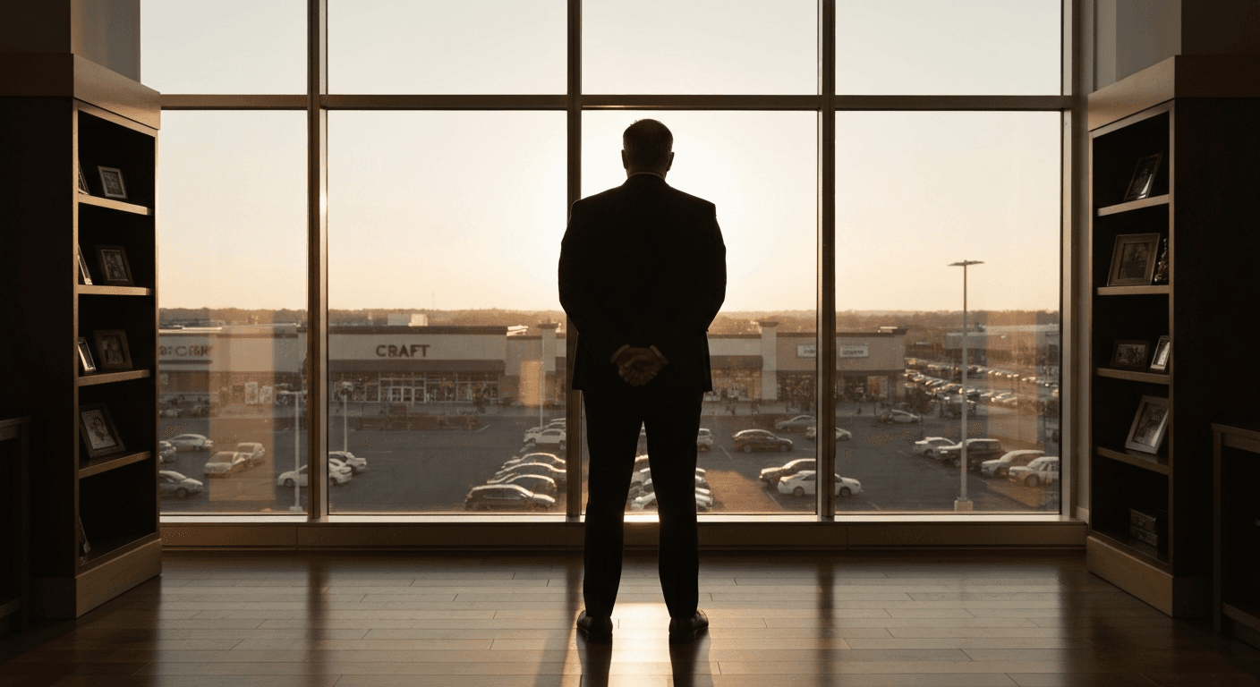 Christian businessman David Green sharing his Hobby Lobby founder testimony about discovering Gods calling in business while seated in modern ...