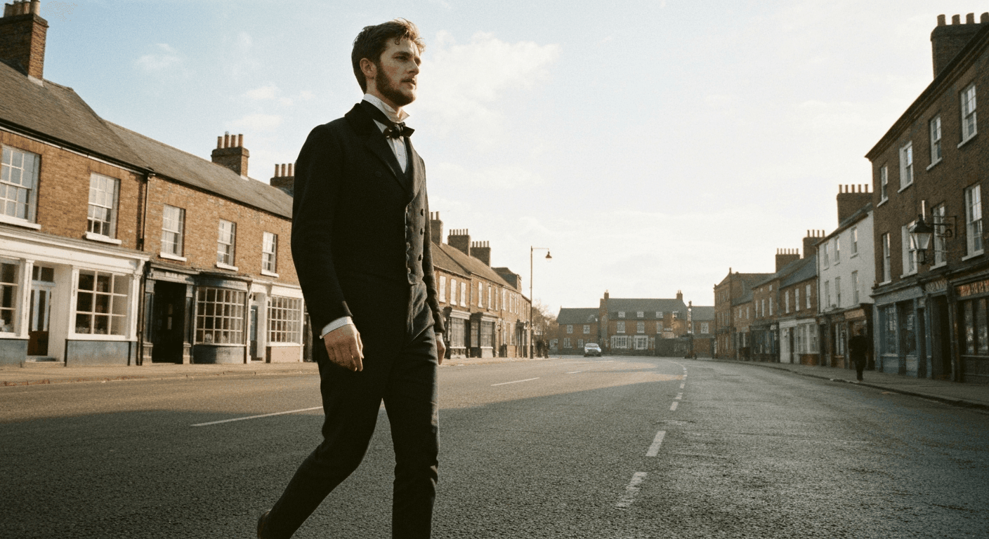 1844 Nottingham scene depicts William Booth conversion testimony. The future Salvation Army founder testimony began here as pawnbroker to preacher.