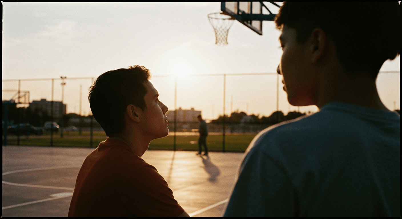 Young AJ Griffin NBA player retires to follow Jesus, seen smiling in modern clothing during his faith testimony about leaving basketball for full-time ministry.