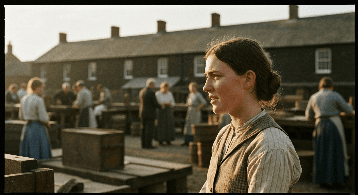 1860s Dundee jute mill photo: An ordinary moment mission. Mary Slessor, near, before Calabar missionary work. Scotland.