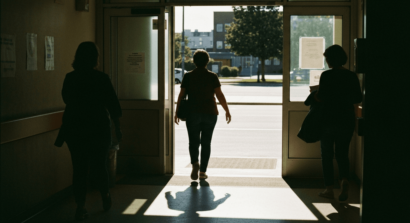 Documentary-style: Woman's peaceful smile, anxiety healed through prayer. USA. God healed my anxiety; Christian testimony.