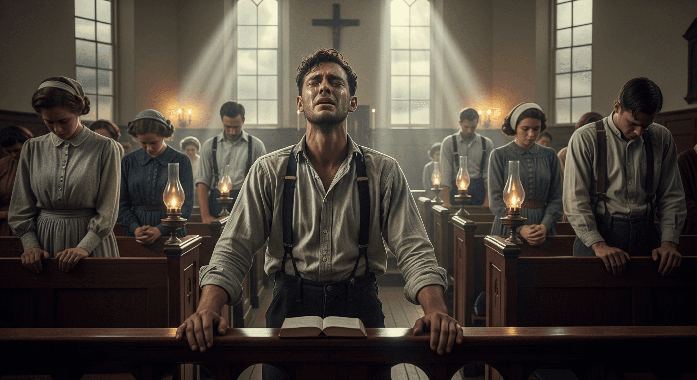 Arkansas revival tent meeting showing Asa Allen healing ministry testimony with crowd gathering for Methodist church conversion story