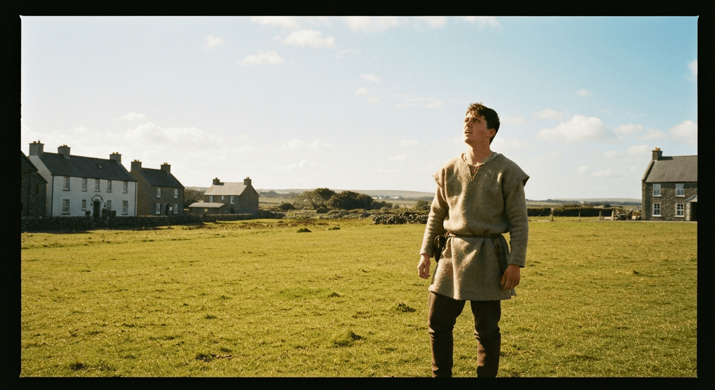 Historical depiction of Saint Patrick testimony slavery in Ulster, Ireland, shows God spoke in captivity, leading to his vision calling to ministry.