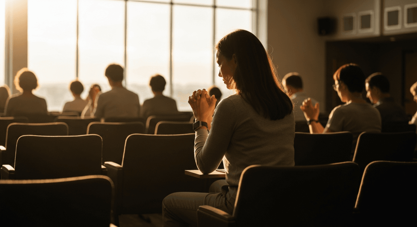 Redding prayer conference: Woman's healing testimony hearing loss & balance issues, vertigo healed through prayer. Emotional trauma revealed.