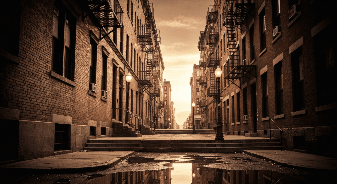 1950s Bronx street scene: a "bronx gang girl salvation" testimony prelude. "Teen challenge transformation testimony" hint in golden light. NYC.