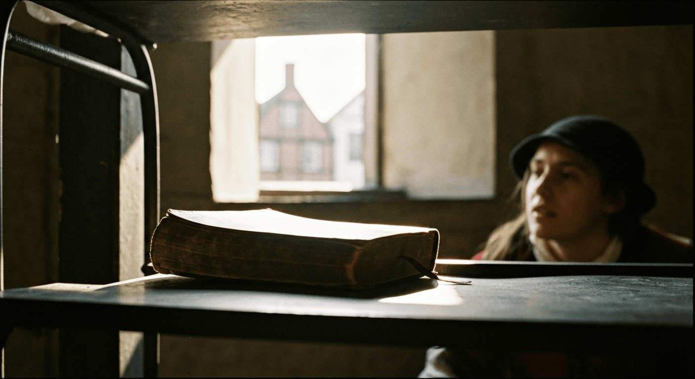 17th-century etching: John Bunyan conversion testimony, Elstow. Transformed through scripture reading, Pilgrim's Progress author testimony.