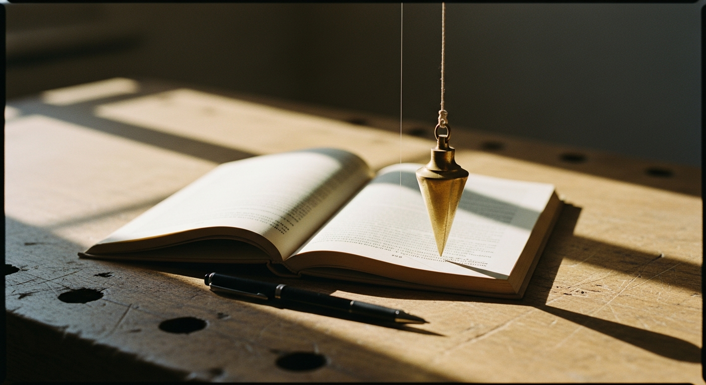 An open Bible on a wooden table beside a small notebook and a cup of tea, soft morning light through a window, documentary still life