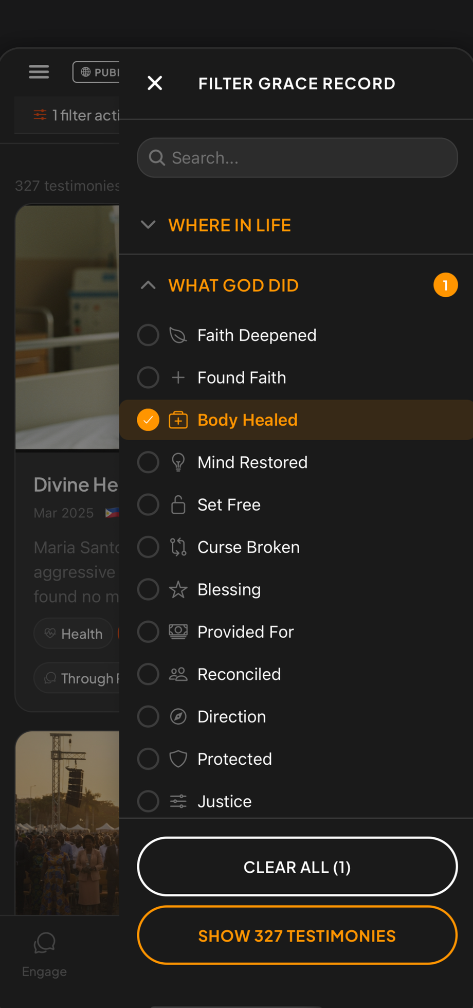 The Grace Record testimony feed
