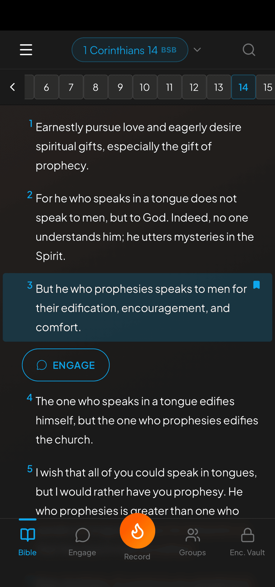 Reading 1 Corinthians 14 in the Doxa Bible